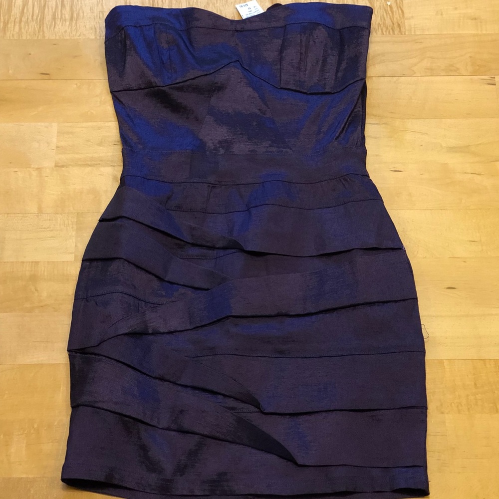 NWT purple short dress mini strapless medium